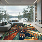 Southwestern Desert Compass Radiant Sun Rug