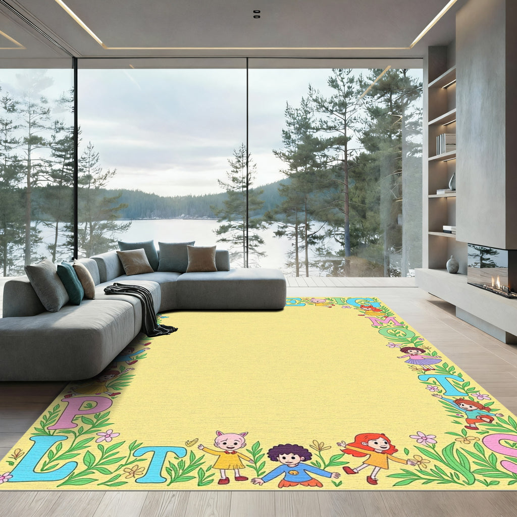 Alphabet Garden With Cheerful Children Rug