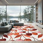 Warm Cherry Clusters Botanical Repeating Rug