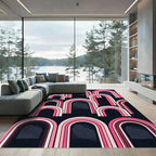 Pink And White Archway Layers Rug