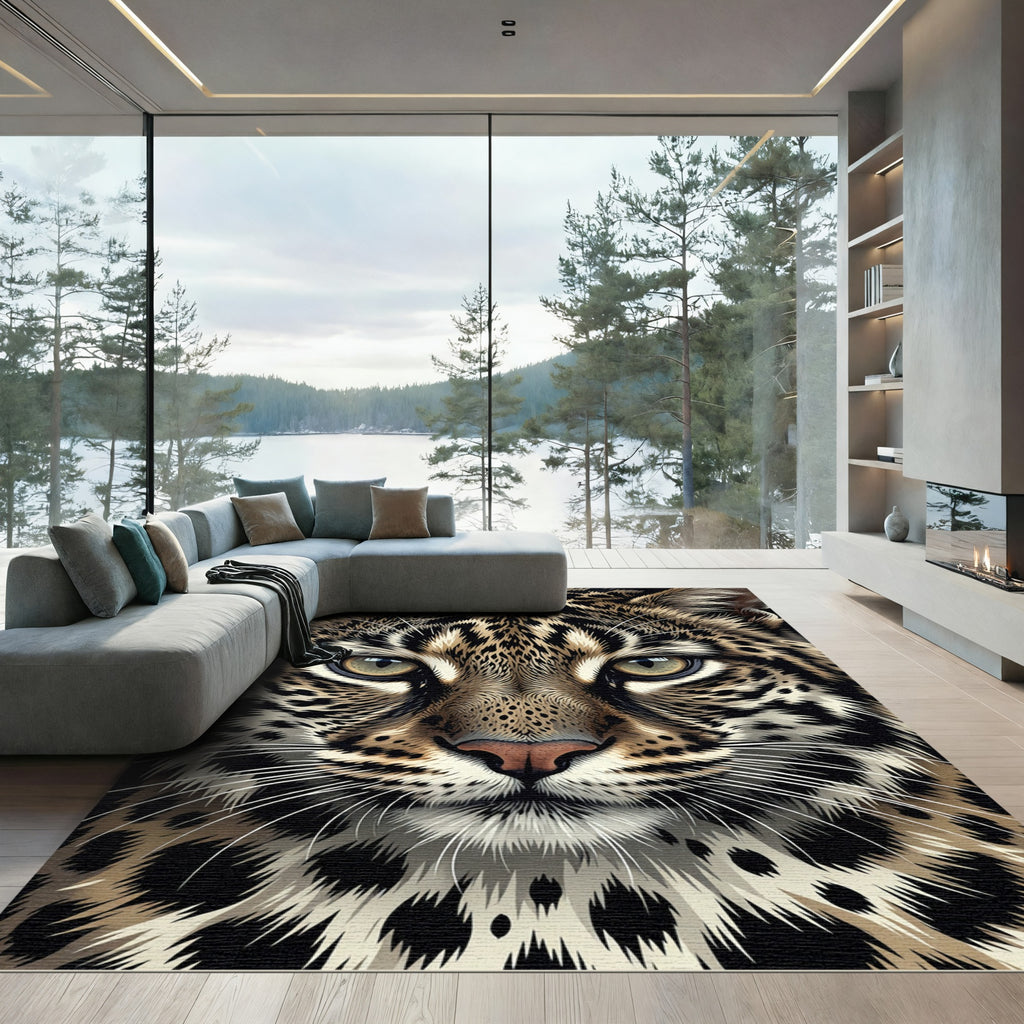 Leopard Spot Face Close Up Rug