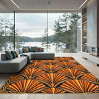 Art Deco Amber Fan Arrangement Rug