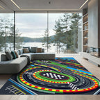 Vibrant Isometric Race Track Circuit Rug