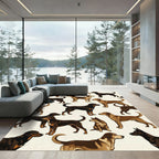 Charming Earth Tone Canine Portraits Rug