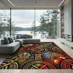 Ancient Egyptian Fire Medallion Rug