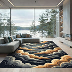 Dramatic Golden Clouds Floating Sky Rug