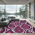 Fuchsia Paisley Floral Medallion Rug
