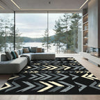 Monochromatic Chevron Arrow Geo Graphic Rug