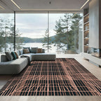 Salmon Lines Black Perspective Rug