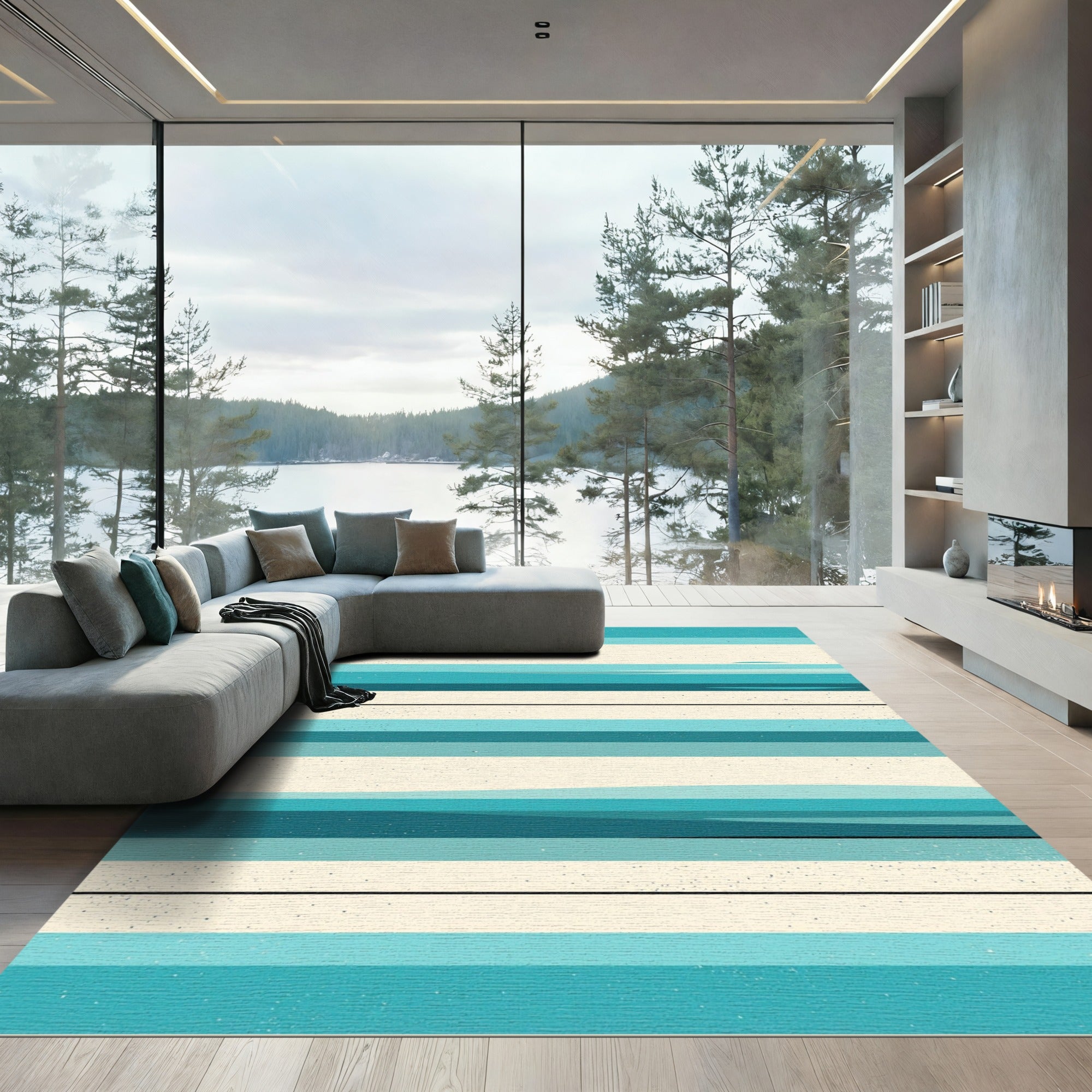 Coastal Horizontal Stripe Rug