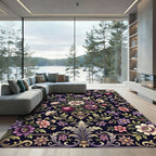 Rich Pomegranate Floral Tapestry Rug