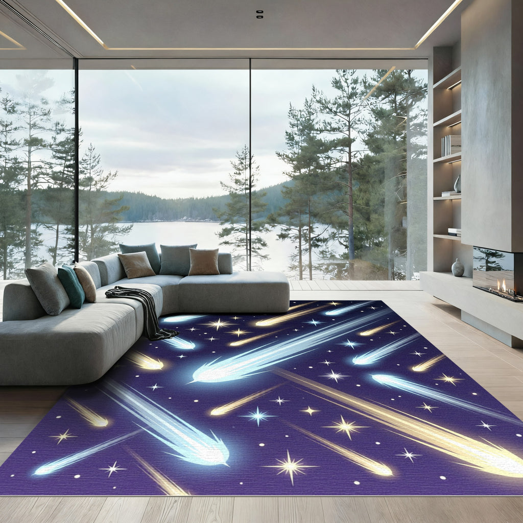 Cosmic Radiant Shooting Star Night Sky Rug