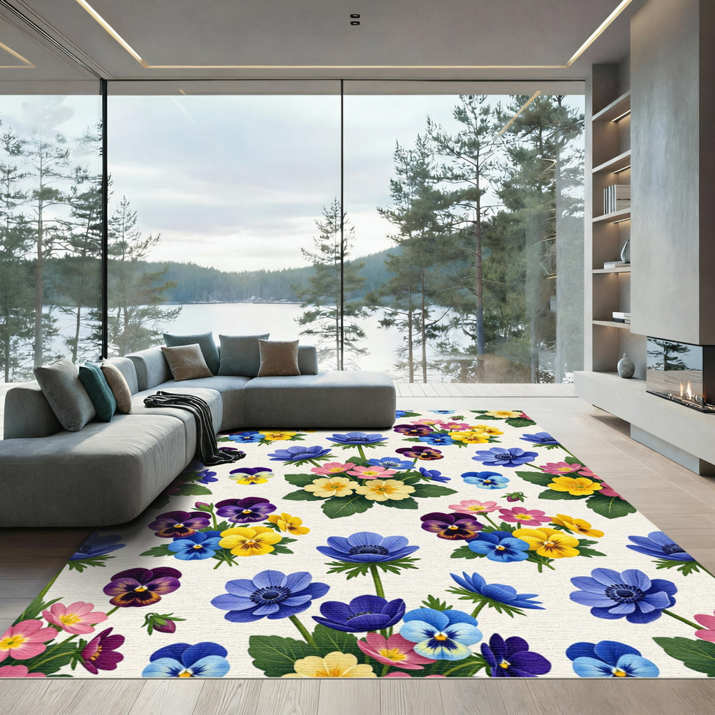 Vibrant Floral Bouquet Arrangement Rug