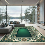 Emerald Floral Arch Ornamental Border Rug