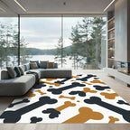Playful Ochre and Charcoal Dog Bone Rug
