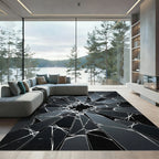 Monochromatic Shattered Glass Geometric Abstract Rug