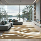 Earthy Toned Abstract Wave Rug