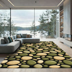 Olive And Tan Pebble Arrangement Rug
