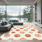 Minimalist Terracotta Polka Dot Sphere Rug