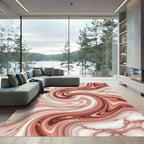 Rose Gold Swirl Marble Texture Rug