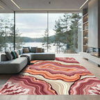 Coral Peach Agate Swirl Rug