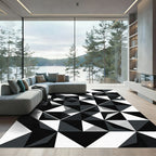 Monochromatic Geometric Abstract Shapes Rug