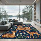 Whimsical Fawn Forest Acorn Meadow Rug