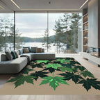 Lush Forest Maple Leaf Botanical Art Rug