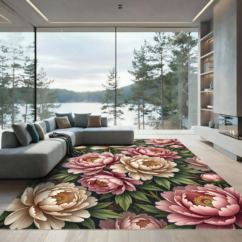 Blushing Peony Botanical Garden Arrangement Rug