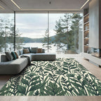 Sage Green Botanical Forest Meadow Rug
