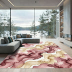 Earthy Plum Blush Watercolor Flow Rug