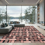 Rose Gold Woven Texture Rug