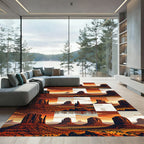 Desert Mesa Sunset Geometric Collage Rug
