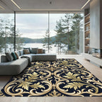 Ornate Gold Acanthus Scroll Work Rug