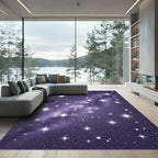 Celestial Purple Starry Night Sky Rug