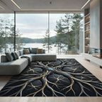 Dark Geode Branch Gold Intertwined Rug