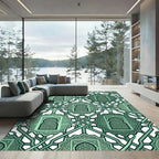Mint Green Interlocking Geometric Archways Rug
