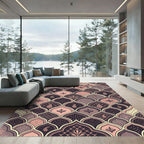 Mauve Paisley Arches Medallion Rug