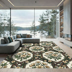 Vintage Cream Floral Hexagon Trellis Rug