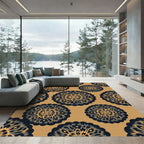 Gilded Indigo Mandala Medallion Rug