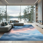 Stormy Clouds Swirl Sunset Hues Rug