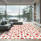Red Pink Orange Polka Dot Scatter Rug