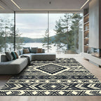 Monochromatic Tribal Chevron Diamond Rug