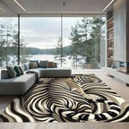 Bold Tiger Swirl Abstract Rug