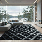 Modern Monochromatic Three Dimensional Grid Rug