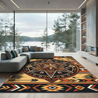 Earthy Southwestern Star Geometric Amber Rug