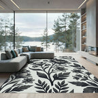 Monochromatic Floral Branches Continuous Arrangement Rug