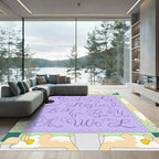 Lilac Script Alphabet Charm Rug