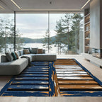 Distressed Blue and Brown Weathered Shutter Rug