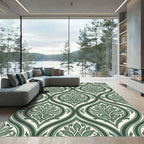 Emerald Green Traditional Ormolu Accents Rug